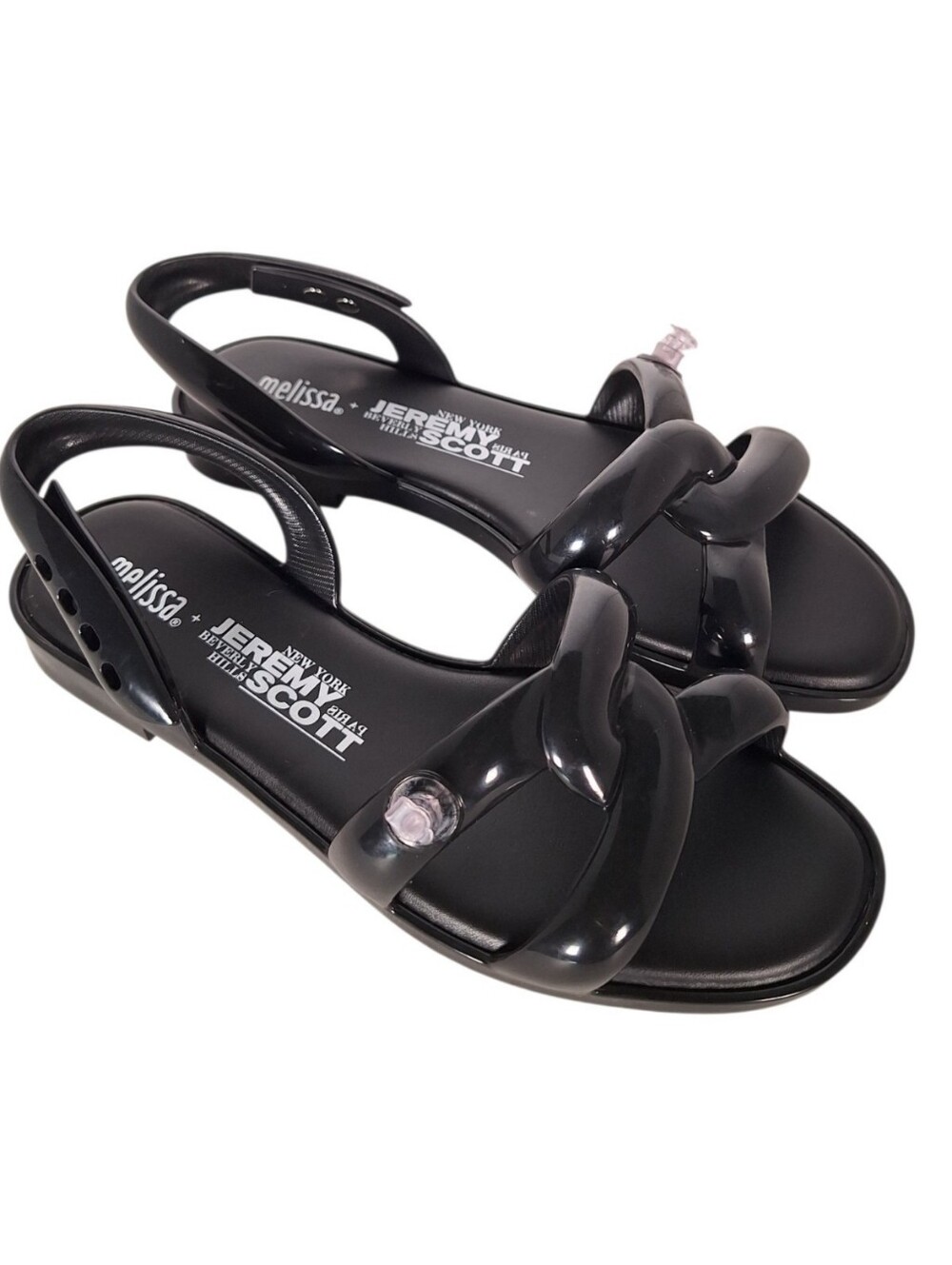 Jeremy Scott x Melissa Inflatable Tube Sandal Womens 8 Black Whimsical Summer